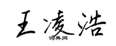 王正良王凌浩行書個性簽名怎么寫