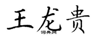 丁謙王龍貴楷書個性簽名怎么寫