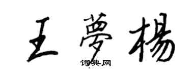 王正良王夢楊行書個性簽名怎么寫