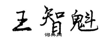 曾慶福王智魁行書個性簽名怎么寫