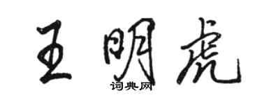 駱恆光王明虎行書個性簽名怎么寫