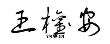 曾慶福王權安草書個性簽名怎么寫