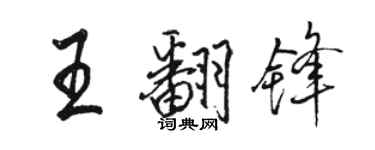 駱恆光王翻鋒行書個性簽名怎么寫