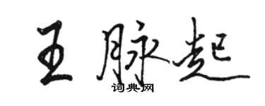 駱恆光王脈起行書個性簽名怎么寫