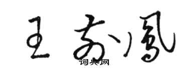 駱恆光王前鳳草書個性簽名怎么寫