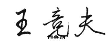 駱恆光王競夫行書個性簽名怎么寫