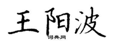 丁謙王陽波楷書個性簽名怎么寫