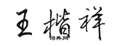 駱恆光王楷祥行書個性簽名怎么寫