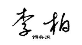 梁錦英李柏草書個性簽名怎么寫