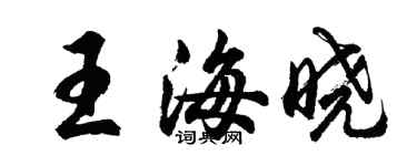 胡問遂王海曉行書個性簽名怎么寫