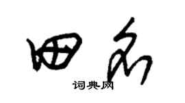 朱錫榮田名草書個性簽名怎么寫