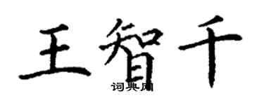 丁謙王智千楷書個性簽名怎么寫