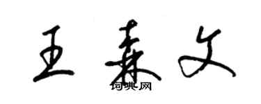 梁錦英王森文草書個性簽名怎么寫