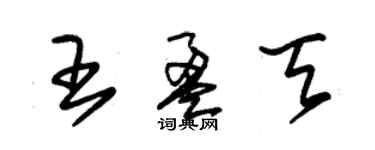 朱錫榮王盈天草書個性簽名怎么寫