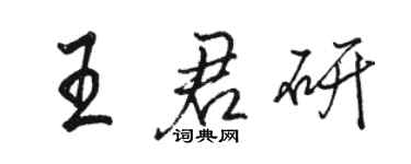 駱恆光王君研行書個性簽名怎么寫