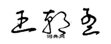 曾慶福王朝孟草書個性簽名怎么寫