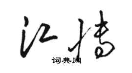 駱恆光江博草書個性簽名怎么寫