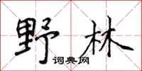 侯登峰野林楷書怎么寫