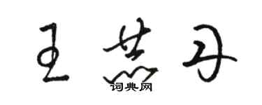 駱恆光王赫丹草書個性簽名怎么寫