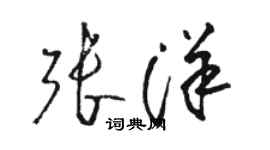 駱恆光張洋草書個性簽名怎么寫