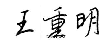 王正良王重明行書個性簽名怎么寫