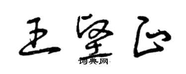 曾慶福王堅正草書個性簽名怎么寫