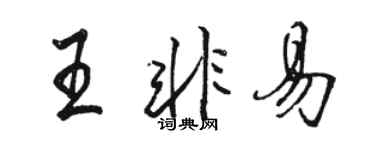 駱恆光王非易行書個性簽名怎么寫