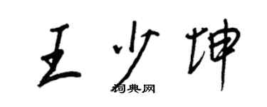 王正良王少坤行書個性簽名怎么寫