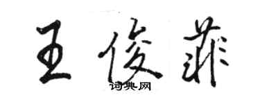 駱恆光王俊菲行書個性簽名怎么寫