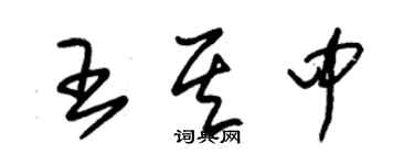 朱錫榮王其中草書個性簽名怎么寫