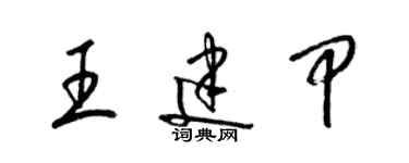 梁錦英王建甲草書個性簽名怎么寫