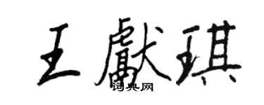 王正良王獻琪行書個性簽名怎么寫