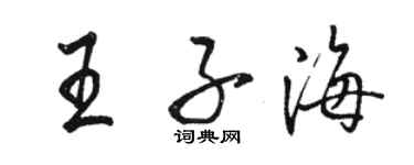 駱恆光王子海行書個性簽名怎么寫