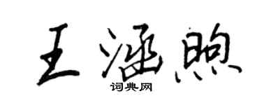 王正良王涵煦行書個性簽名怎么寫