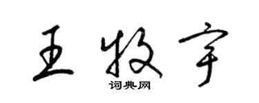 梁錦英王牧宇草書個性簽名怎么寫