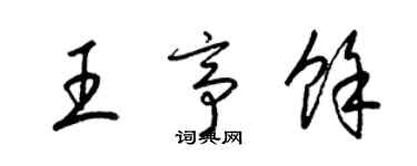 梁錦英王亭余草書個性簽名怎么寫
