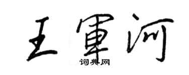 王正良王軍河行書個性簽名怎么寫