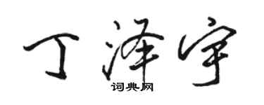 駱恆光丁澤宇行書個性簽名怎么寫