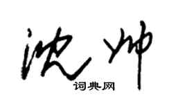 朱錫榮沈帥草書個性簽名怎么寫