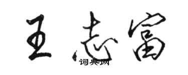 駱恆光王志富行書個性簽名怎么寫