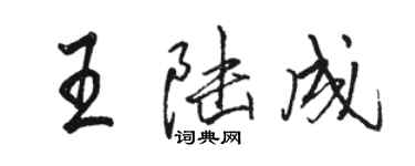 駱恆光王陸成行書個性簽名怎么寫