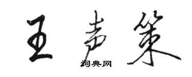 駱恆光王聲策行書個性簽名怎么寫