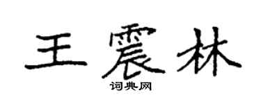 袁強王震林楷書個性簽名怎么寫