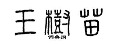 曾慶福王樹苗篆書個性簽名怎么寫