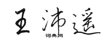 駱恆光王沛遙行書個性簽名怎么寫