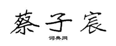 袁強蔡子宸楷書個性簽名怎么寫