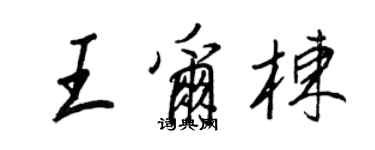 王正良王爾棟行書個性簽名怎么寫