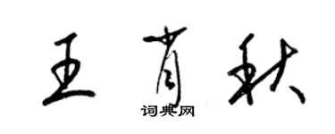 梁錦英王肖秋草書個性簽名怎么寫