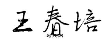 曾慶福王春培行書個性簽名怎么寫