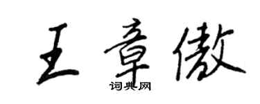 王正良王章傲行書個性簽名怎么寫